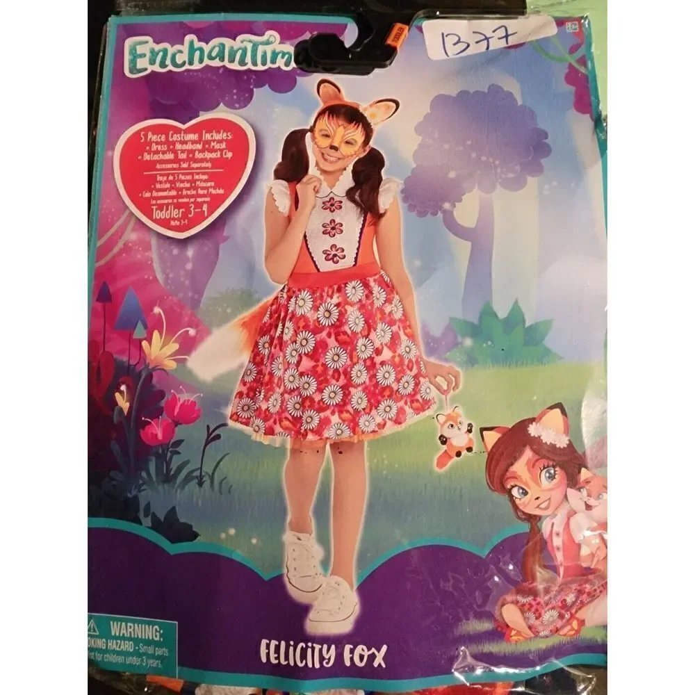 Enchantimals Felicity Fox Costume Dress Up CosPlay Toddler Girl Size 3-4 3T 4T